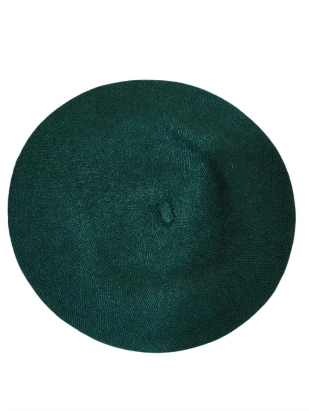 Vintage 1980s Hunter Green Wool Beret Hat Classic Parisian Style